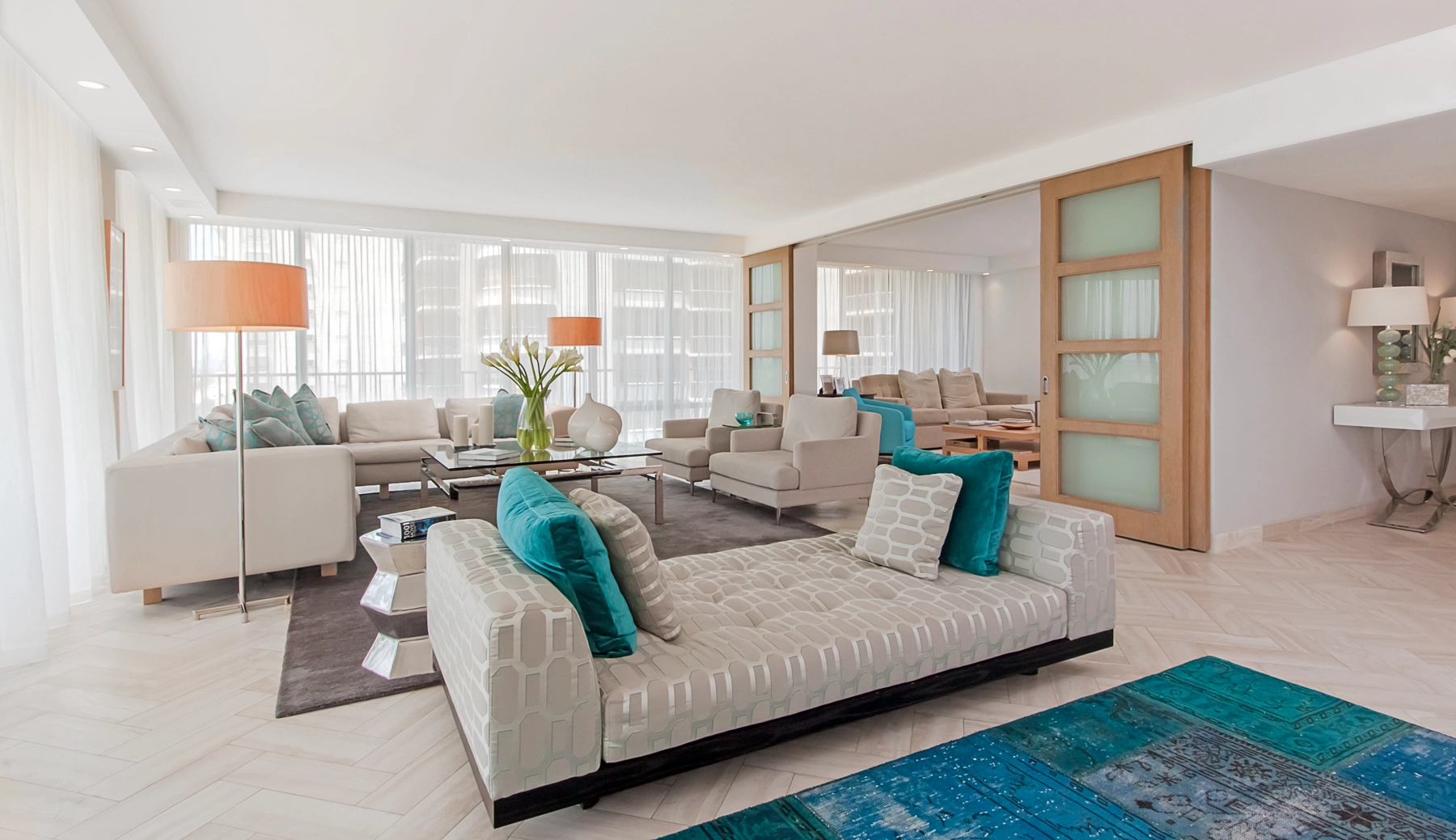 SUNSET AND TURQUOISE LIVING ROOM